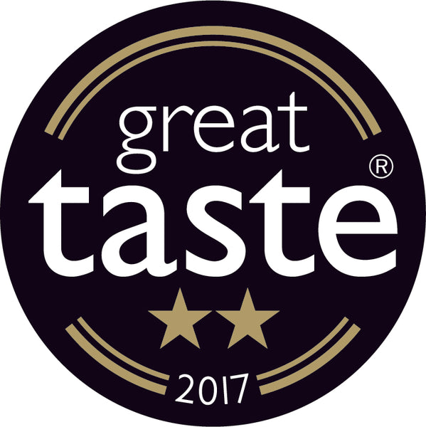 Round black and gold great taste award logo 2017 2 star