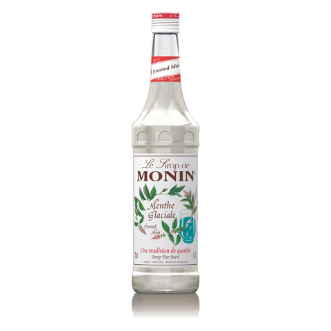 one 70cl glass bottle of MONIN Frosted Mint Syrup