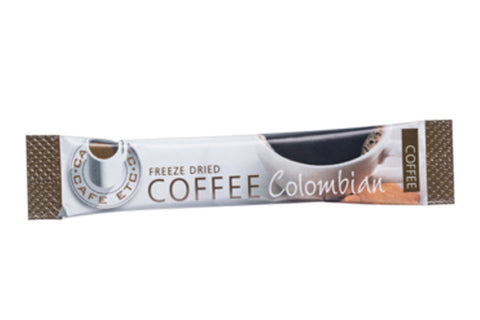 Single stick of Cafe Etc Freeze Dried Colombian Instant Coffee Sachet
