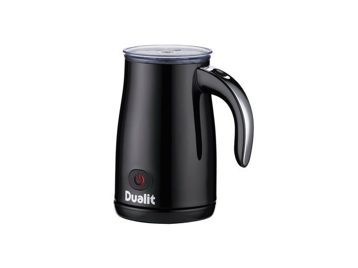 Side view of a black Dualit Milk Frother 