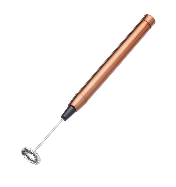 A slimline copper frother for whipping milk and cream to add to your lattes, macchiatos, cappuccinos and hot chocolates.